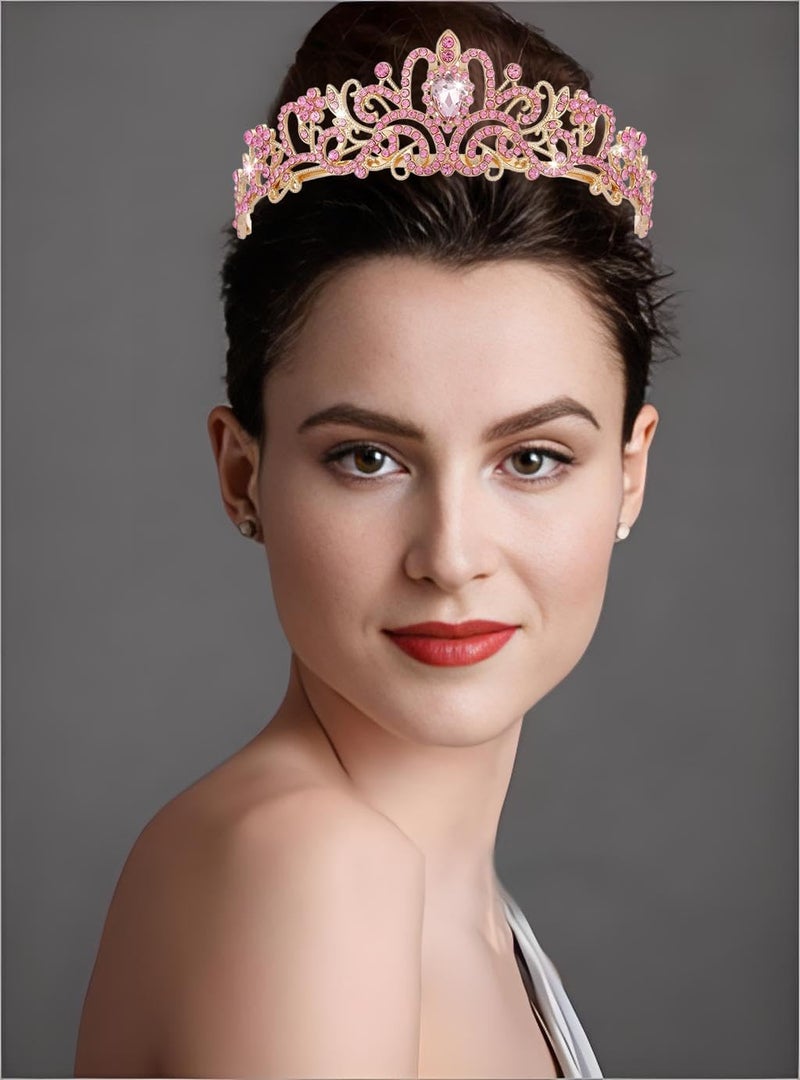 AXX Princess Crown for Women, Crystal Queen Tiaras for Girls Bridal Hair Accessories Gifts for Birthday Wedding Prom, Bridal Party, Pageant, Halloween Christmas Costume - Image 5